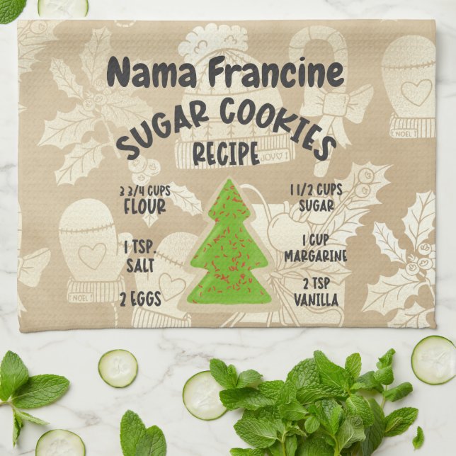 Paño De Cocina Receta de las cookies azucareras (Doblado)