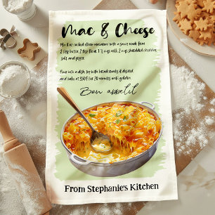 Paño De Cocina Receta de Macarrones con Queso Personalizada