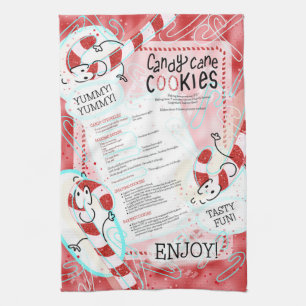 Paño De Cocina Receta de Navidades de Candy Cane Cookies DIY