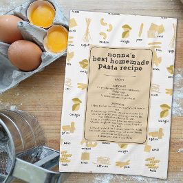 Paño De Cocina Receta de nombres y formas de pasta para Italia No