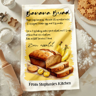 Paño De Cocina Receta de Pan de Plátano Personalizada