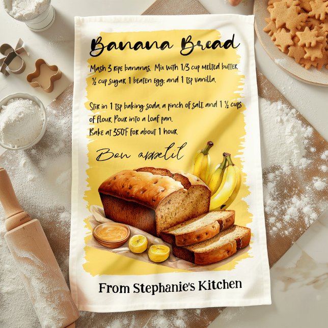 Paño De Cocina Receta de Pan de Plátano Personalizada (Subido por el creador)