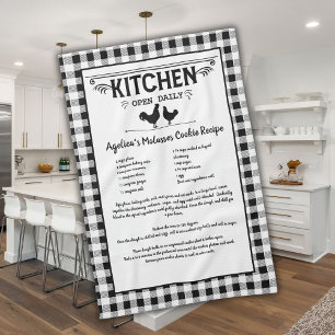 Paño De Cocina Receta de personalizado Granja Blanca Negra Buffal