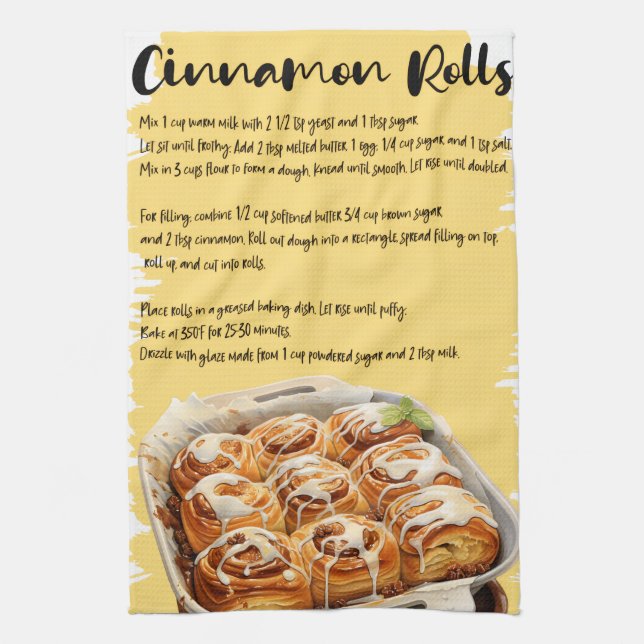 Paño De Cocina Receta de rollos de canela (Vertical)