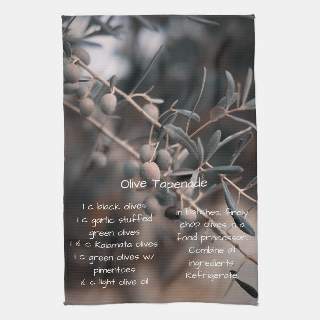 Paño De Cocina Receta de Tapenade Oliva, casera, cocina (Vertical)