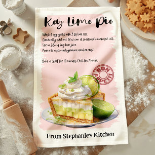 Paño De Cocina Receta de Tarta de Lima Key Personalizada