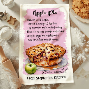 Paño De Cocina Receta de Tarta de Manzana Personalizada