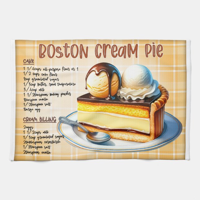 Paño De Cocina Receta de toro de crema de Boston (Horizontal)