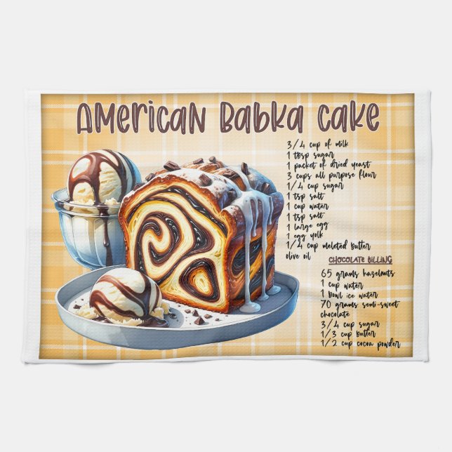 Paño De Cocina Receta de torta Babka americana (Horizontal)