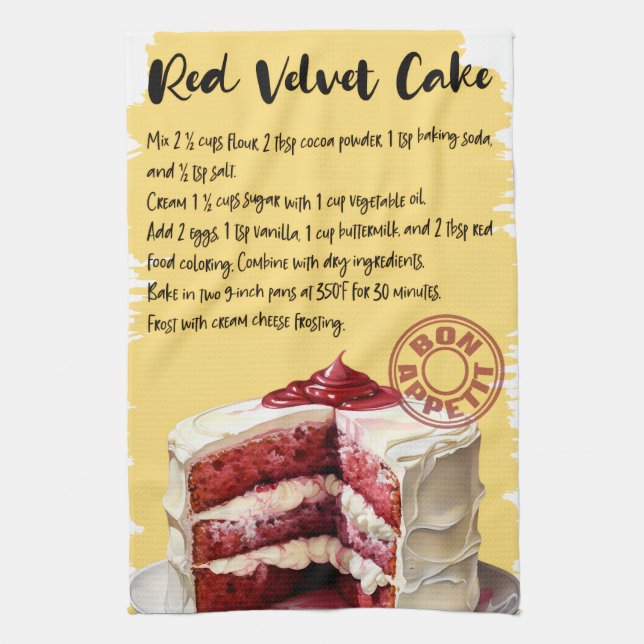 Paño De Cocina Receta de Torta de Terciopelo Rojo (Vertical)
