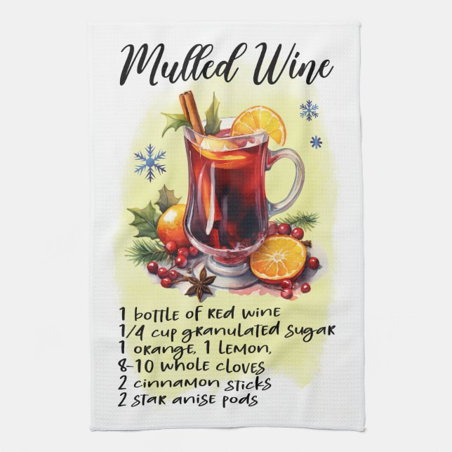 Paño De Cocina Receta de Vino Caliente (Vertical)