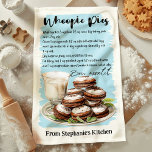 Paño De Cocina Receta de Whoopie Pies personalizada<br><div class="desc">Trae un toque de dulzura a su cocina con esta toalla de cocina personalizada de Whoopie Pies. Esta toalla, de corte clásico, es funcional y decorativa. Personalizar con su nombre o mensaje, lo que lo convierte en un regalo ideal para los amantes del pastel de galletas y para los aficionados...</div>