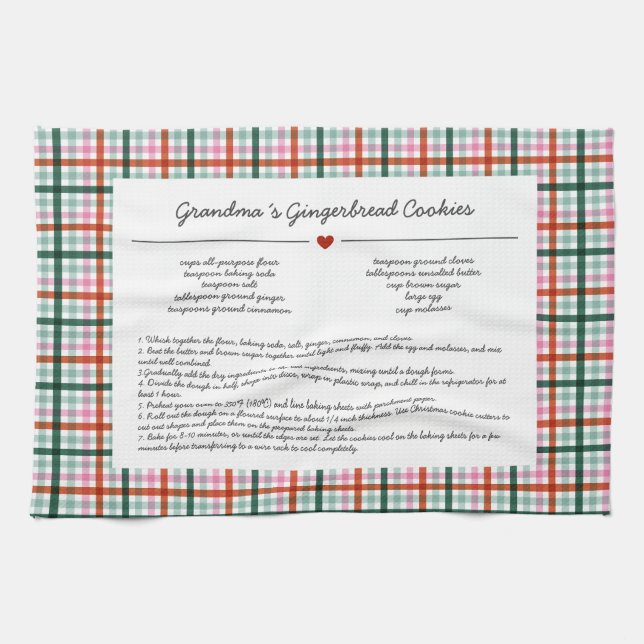 Paño De Cocina Receta Especial de Abuela Navidad Recuerdo (Horizontal)