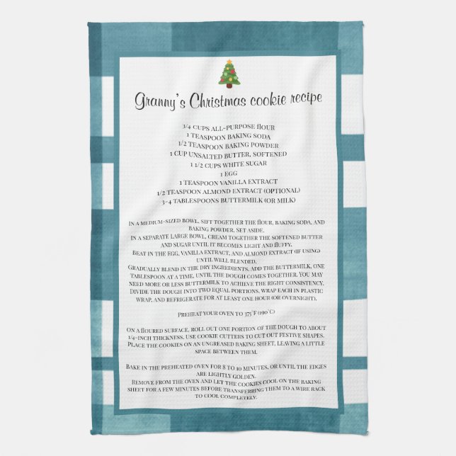 Paño De Cocina Receta familiar de Navidad (Vertical)