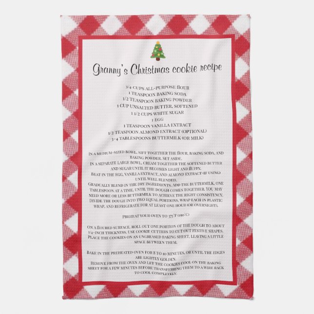 Paño De Cocina Receta familiar de Navidad (Vertical)