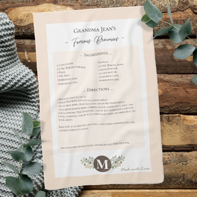 Paño De Cocina Receta familiar Keepsake Heirloom (Subido por el creador)