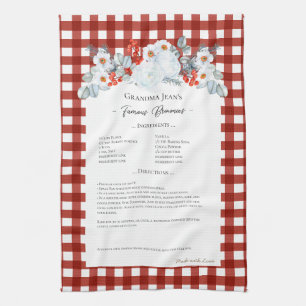Paño De Cocina Receta familiar Keepsake Heirloom Navidades Floral