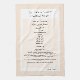 Paño De Cocina Receta familiar Keepsake Heirloom Textos