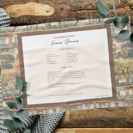 Paño De Cocina Receta familiar Keepsake Patrón de apartamento