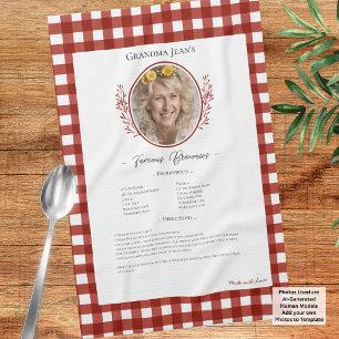 Paño De Cocina Receta Familiar Recuerdo Foto Gingham