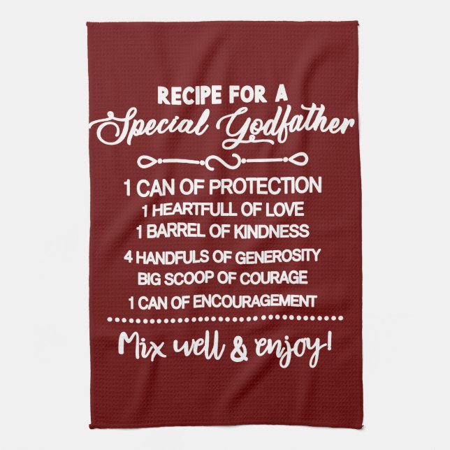 Paño De Cocina Receta inspiradora Para Un Padrino Especial (Vertical)
