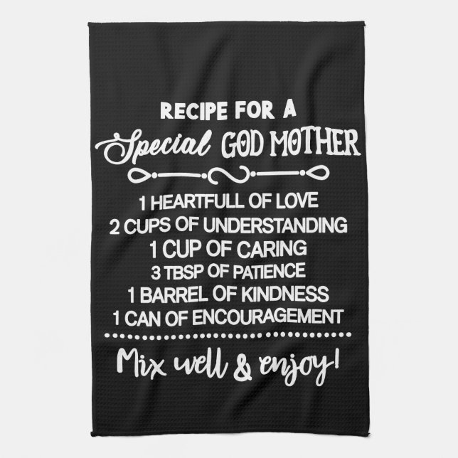 Paño De Cocina Receta inspiradora Para Una Madrina Especial (Vertical)