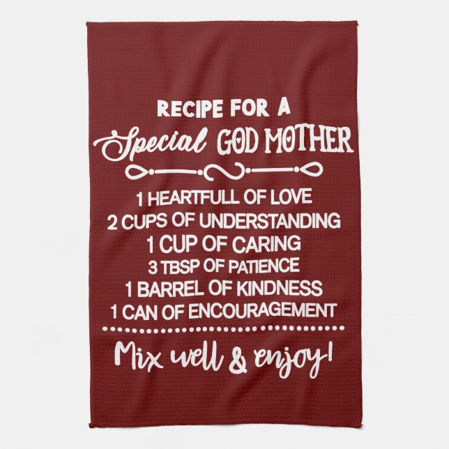 Paño De Cocina Receta inspiradora Para Una Madrina Especial (Vertical)