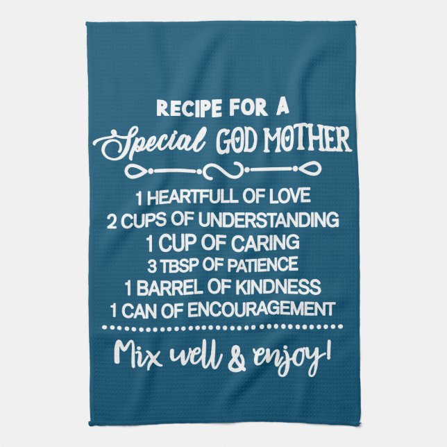 Paño De Cocina Receta inspiradora Para Una Madrina Especial (Vertical)