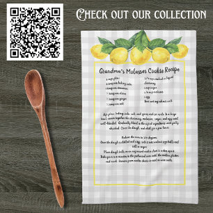 Paño De Cocina Receta Keepsake Lemys Placa gris amarilla