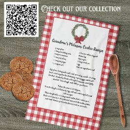 Paño De Cocina Receta Keepsake Navidades Cocina verde azulado roj