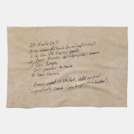 Paño De Cocina Receta manuscrita Familia Keepsake Personalizado