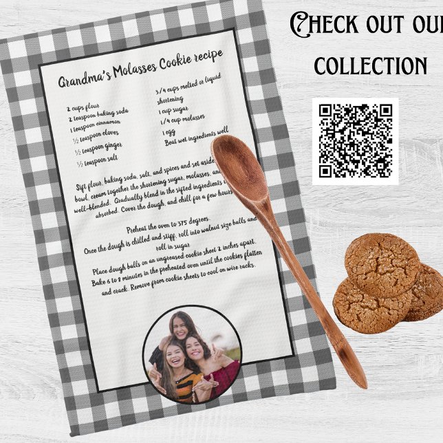 Paño De Cocina Receta manuscrita Gris White Planteada Foto (Subido por el creador)