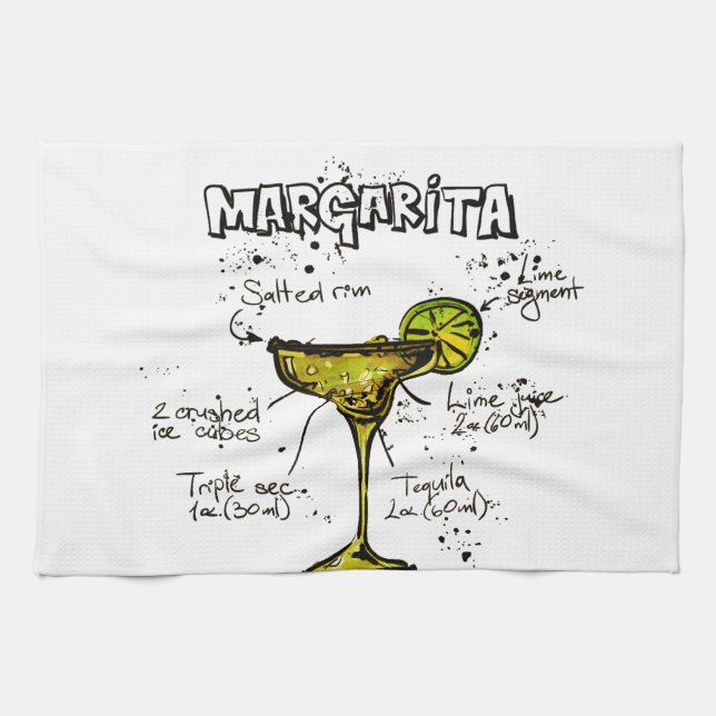 Paño De Cocina Receta Margarita del cóctel (Horizontal)
