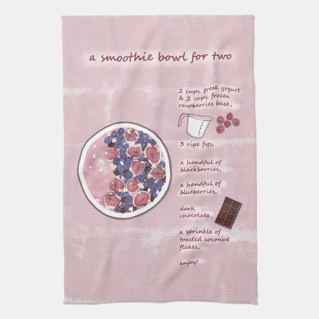 Paño De Cocina Receta moderna de fruta rosa Smoothith Food Art (Vertical)