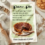 Paño De Cocina Receta Pecan Pie personalizada<br><div class="desc">Lleve el encanto del sur a su cocina con esta toalla de cocina personalizada de Pecan Pie Recipe. Esta toalla, que incluye una receta clásica de pastel de pana, añade estilo y practicidad a la decoración de la cocina. Personalizar con tu nombre o un mensaje especial, lo que lo convierte...</div>