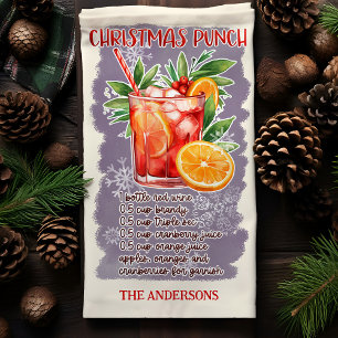 Paño De Cocina Receta personalizada de cóctel navideño Punch