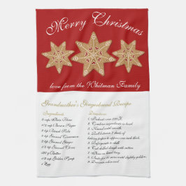 Paño De Cocina Receta Roja de Navidad Alegre
