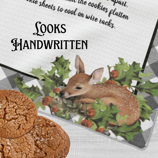 Paño De Cocina Receta sagrada de los navidades Keepsake Grey Plai (Subido por el creador)