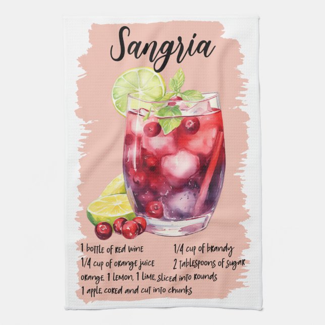 Paño De Cocina Receta Sangria Cocktail (Vertical)
