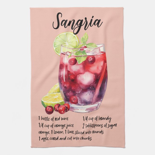 Paño De Cocina Receta Sangria Cocktail (Vertical)