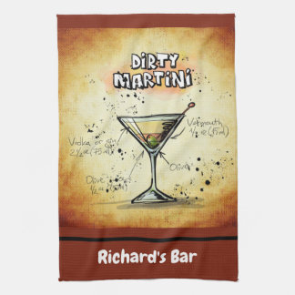 Paño De Cocina Receta sucia Martini Personalizado personalizado B