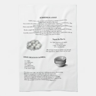 Paño De Cocina Recetas con los ilustraciones del lápiz; Harina d