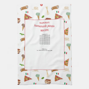 Paño De Cocina Recetas de Comida Italiana Pizza Pasta Tiramisu No
