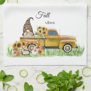 Paño De Cocina Recogida amarilla del girasol Leopardo de la caída