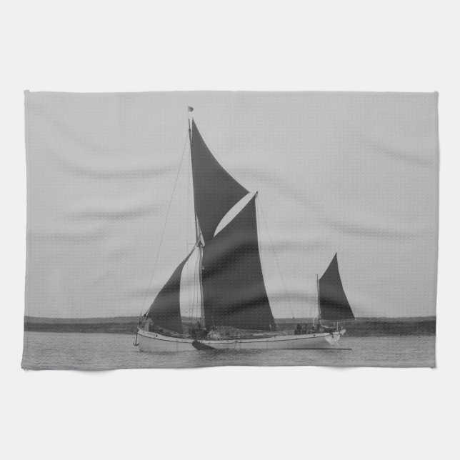 Paño De Cocina Recordatorio de Gabarra de Vela (Horizontal)