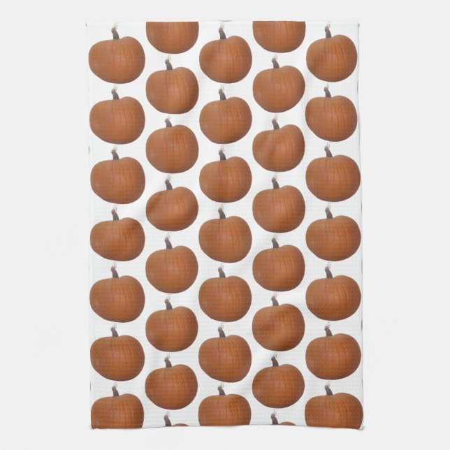 Paño De Cocina Recorte fotográfico de calabaza naranja en blanco (Vertical)