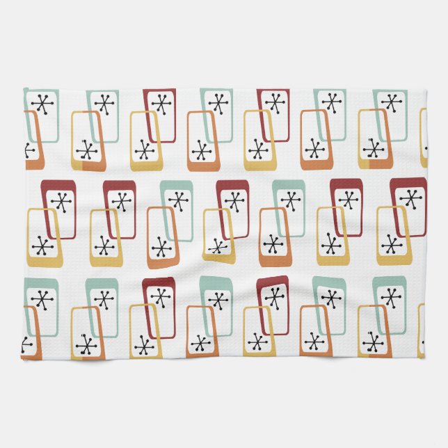 Paño De Cocina Rectángulos de edad atómica multicolor (Horizontal)