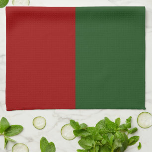 Paño De Cocina Rectángulos rojo y verde