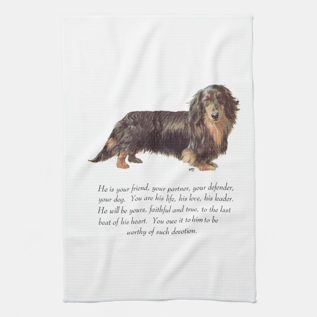 Paño De Cocina Recuerdo de Dachshund - Macho (Vertical)