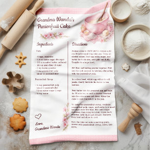 Paño De Cocina Recuerdo de receta de cocina floral vintage